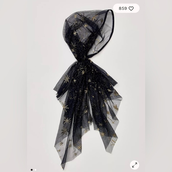 Free People Accessories - NWOT Free People Amelia Mesh Hair Scarf in Celestial Navy